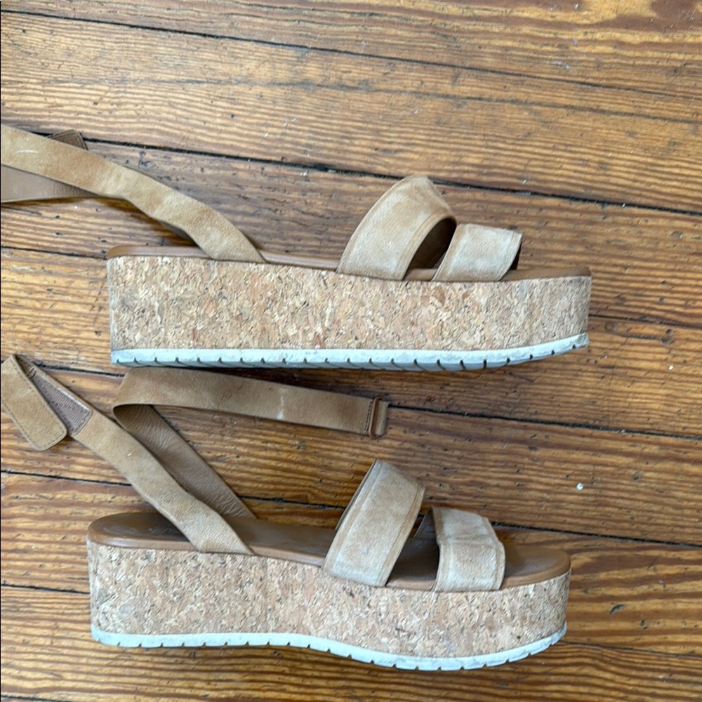 Vince Brown Suede Platform Sandals